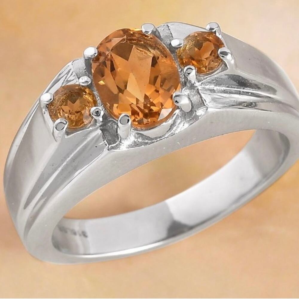 Serra Gaucha Men’s Citrine Ring in Stainless Steel Size 12, 1.5 ctw